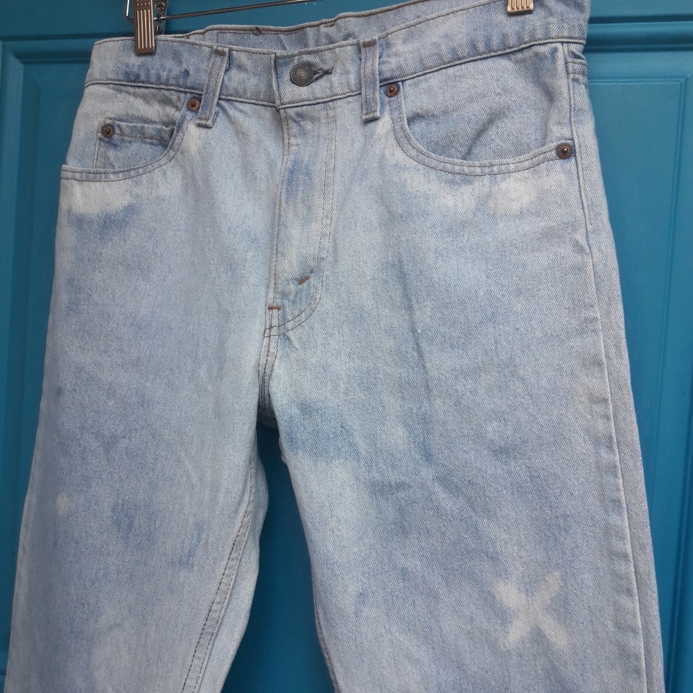 Vintage Levis Blue Jeans 505 Straight Leg Red Tag All Cotton Denim Size 31W 31L - Picture 15 of 16